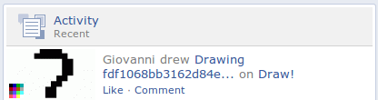 Profile activities including a new drawing